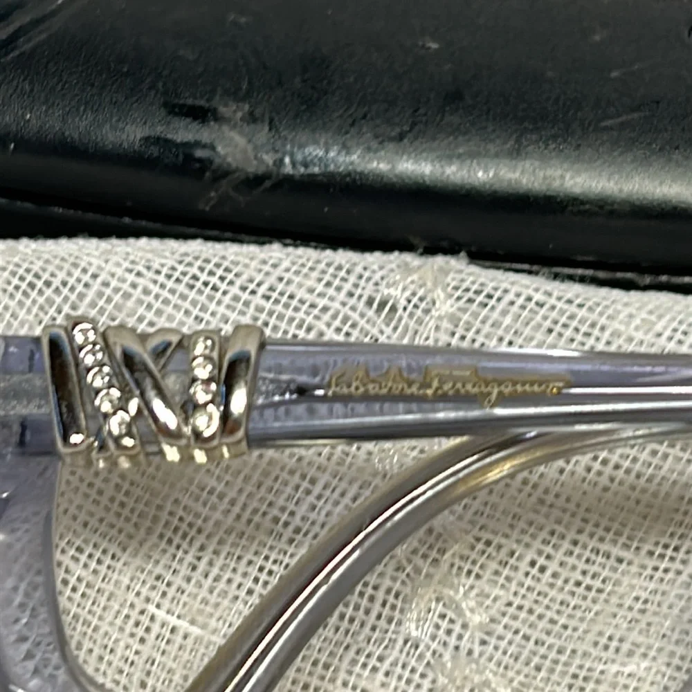 Salvatore Ferragamo frames with crystals and a case